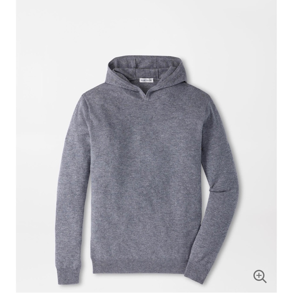 Peter Millar Crown Crafted Cashmere Flex Hoodie Mens XL Grey Made in England